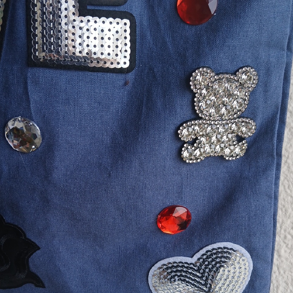 Blue Denim Tote with Playful Patches - Picture 6 of 11